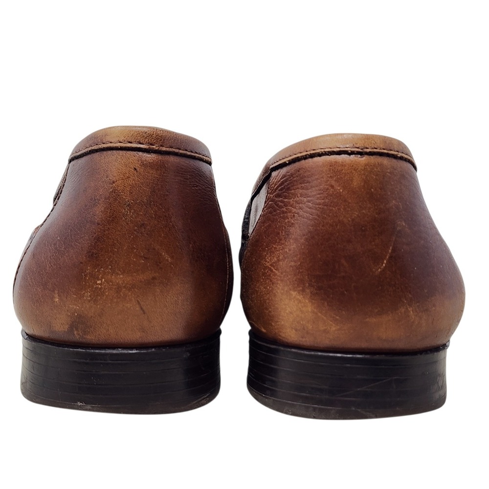 Giorgio Brutini Loafer 11 Men Kiltie Woven Tassels Bartell Brown Leather Slip On - Picture 5 of 14